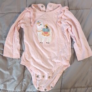 Carter's Pink Llama Long Sleeve Bodysuit